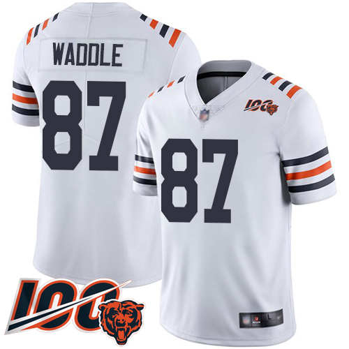 Chicago Bears Limited White Men Tom Waddle Jersey NFL Football #87 100th Season->chicago bears->NFL Jersey